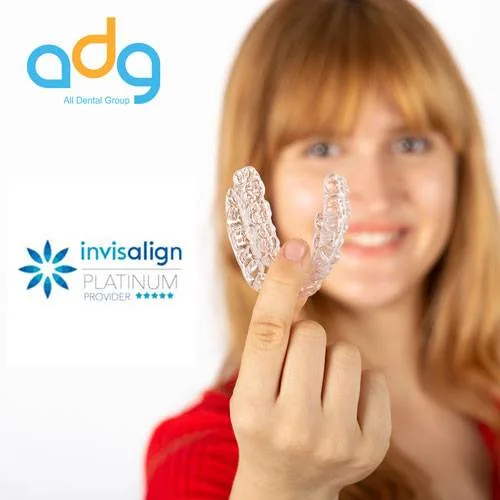 Beautiful smiling young woman with Invisalign aligner. Beautiful smiling young woman with Invisalign aligner.